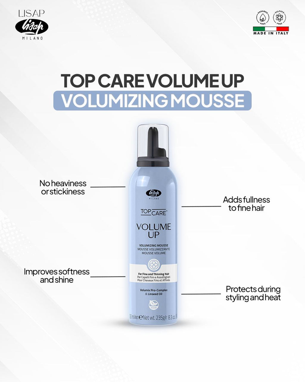 Top Care Volume Up Volumizing Mousse - For Fine & Thinning Hair
